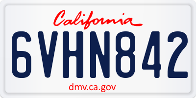 CA license plate 6VHN842