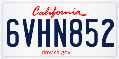 CA license plate 6VHN852