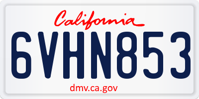 CA license plate 6VHN853