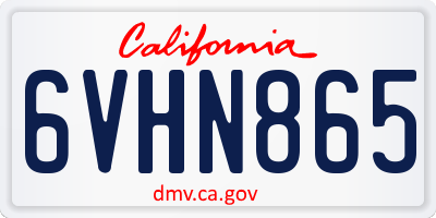 CA license plate 6VHN865