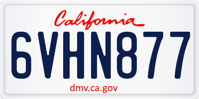 CA license plate 6VHN877