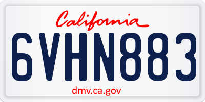 CA license plate 6VHN883