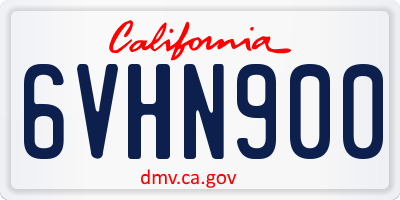 CA license plate 6VHN900