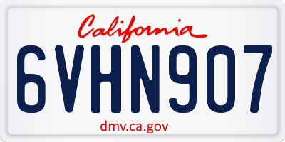 CA license plate 6VHN907