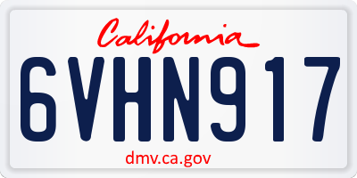 CA license plate 6VHN917