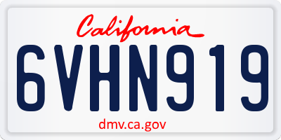 CA license plate 6VHN919
