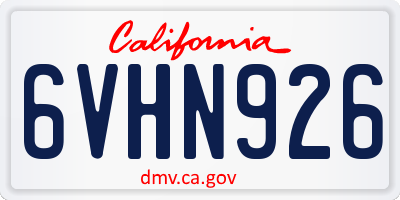 CA license plate 6VHN926
