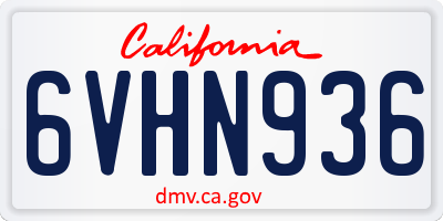CA license plate 6VHN936