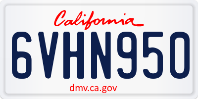 CA license plate 6VHN950