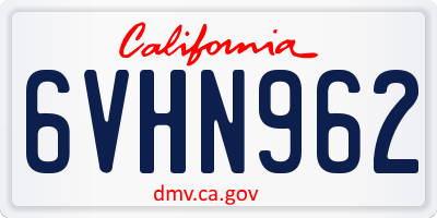 CA license plate 6VHN962