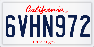 CA license plate 6VHN972