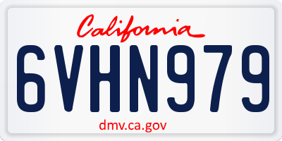 CA license plate 6VHN979