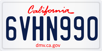 CA license plate 6VHN990