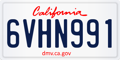 CA license plate 6VHN991