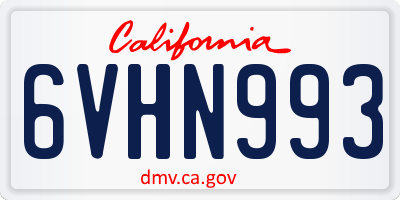 CA license plate 6VHN993