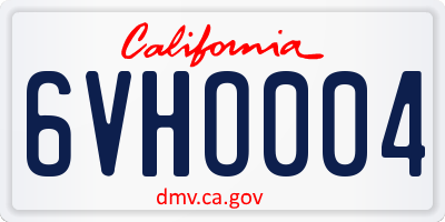 CA license plate 6VHO004