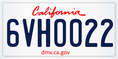 CA license plate 6VHO022