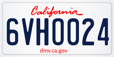 CA license plate 6VHO024