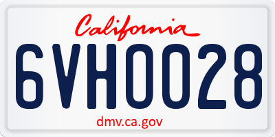 CA license plate 6VHO028