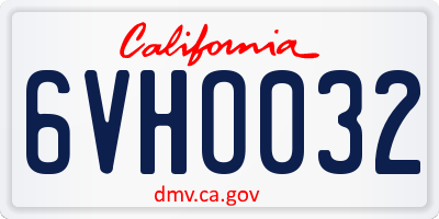 CA license plate 6VHO032