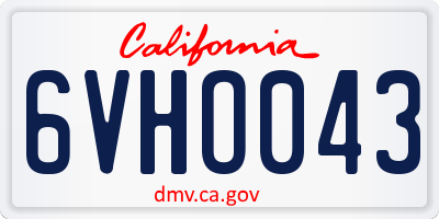 CA license plate 6VHO043