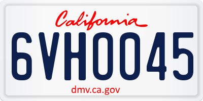 CA license plate 6VHO045