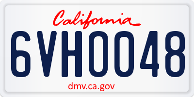 CA license plate 6VHO048