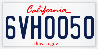 CA license plate 6VHO050