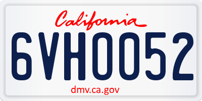 CA license plate 6VHO052
