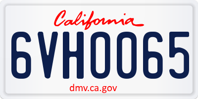CA license plate 6VHO065