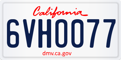 CA license plate 6VHO077
