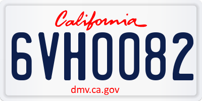 CA license plate 6VHO082