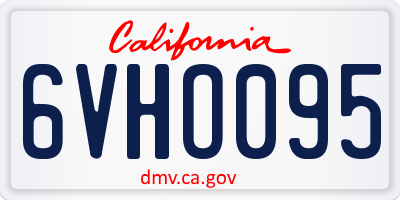 CA license plate 6VHO095
