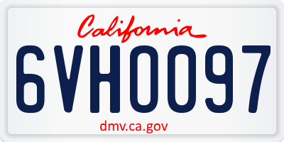 CA license plate 6VHO097