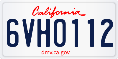 CA license plate 6VHO112