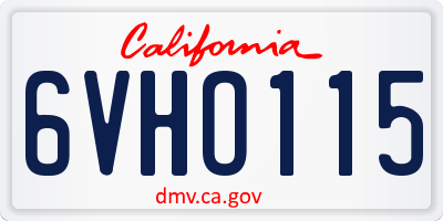 CA license plate 6VHO115
