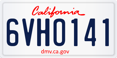CA license plate 6VHO141