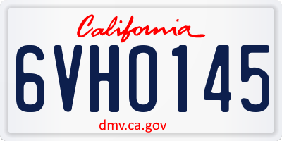 CA license plate 6VHO145