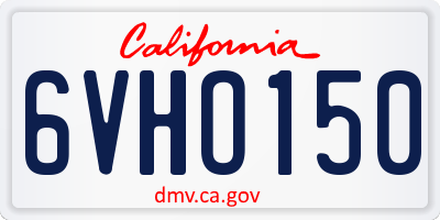 CA license plate 6VHO150