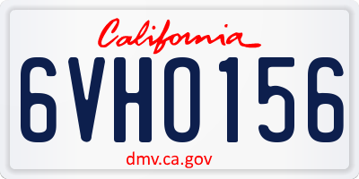 CA license plate 6VHO156
