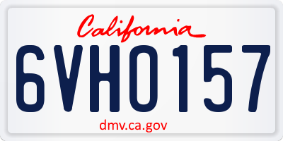 CA license plate 6VHO157