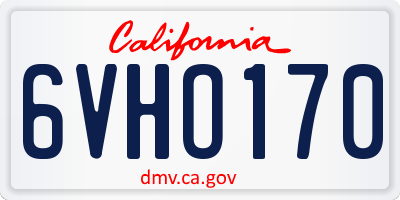 CA license plate 6VHO170