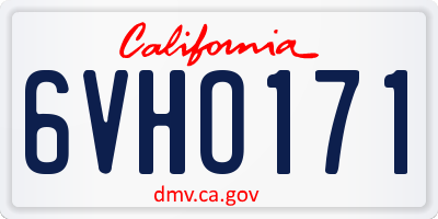 CA license plate 6VHO171