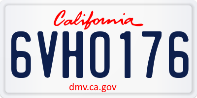 CA license plate 6VHO176