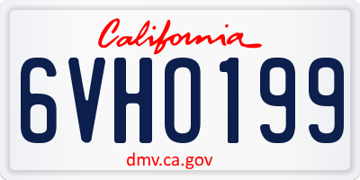 CA license plate 6VHO199