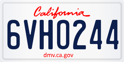 CA license plate 6VHO244