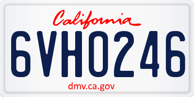 CA license plate 6VHO246