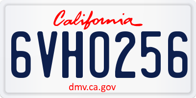 CA license plate 6VHO256