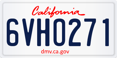 CA license plate 6VHO271