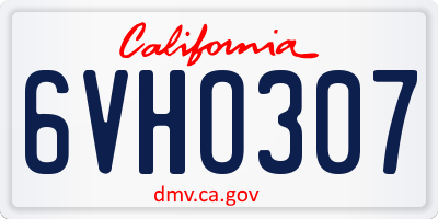 CA license plate 6VHO307